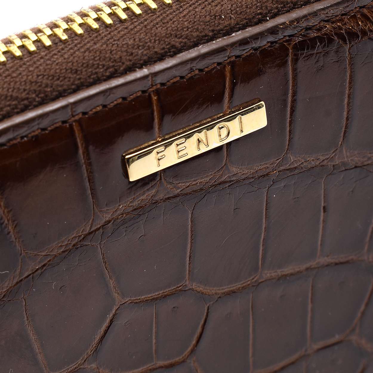 Fendi - Brown Crocodile Leather Wallet